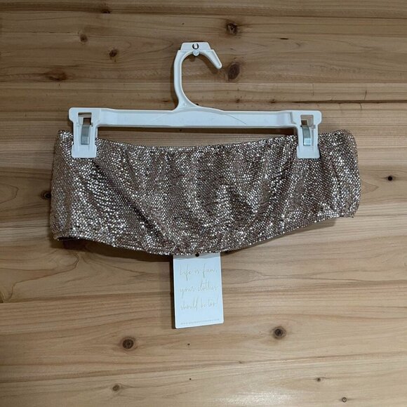 Nwt Mumu Top Gold Sequin - Picture 1 of 2